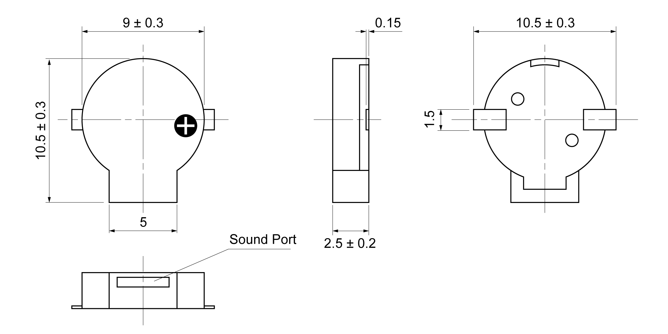 SMT9025D-27A3-16 Mechanical Drawing